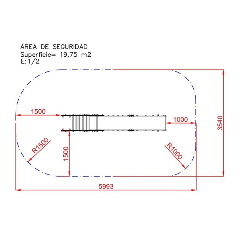Tobogán COHETE Grande 136 cm