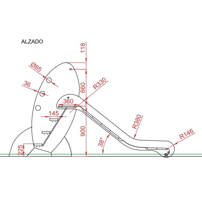 Tobogán COHETE Mini 90 cm