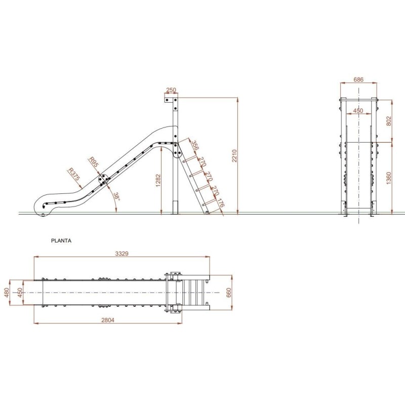 Tobogán AIMARA Grande 136 cm