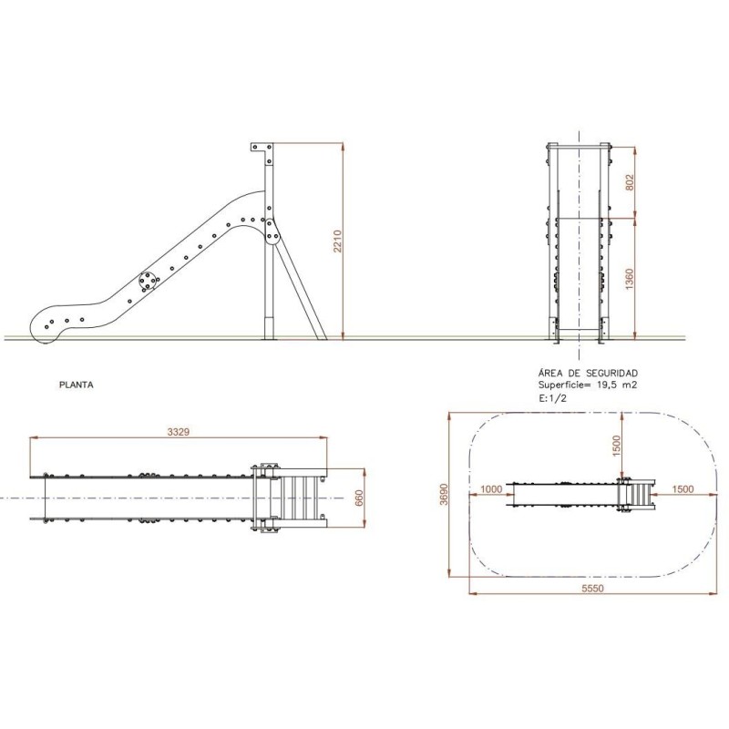 Tobogán AIMARA Grande 136 cm