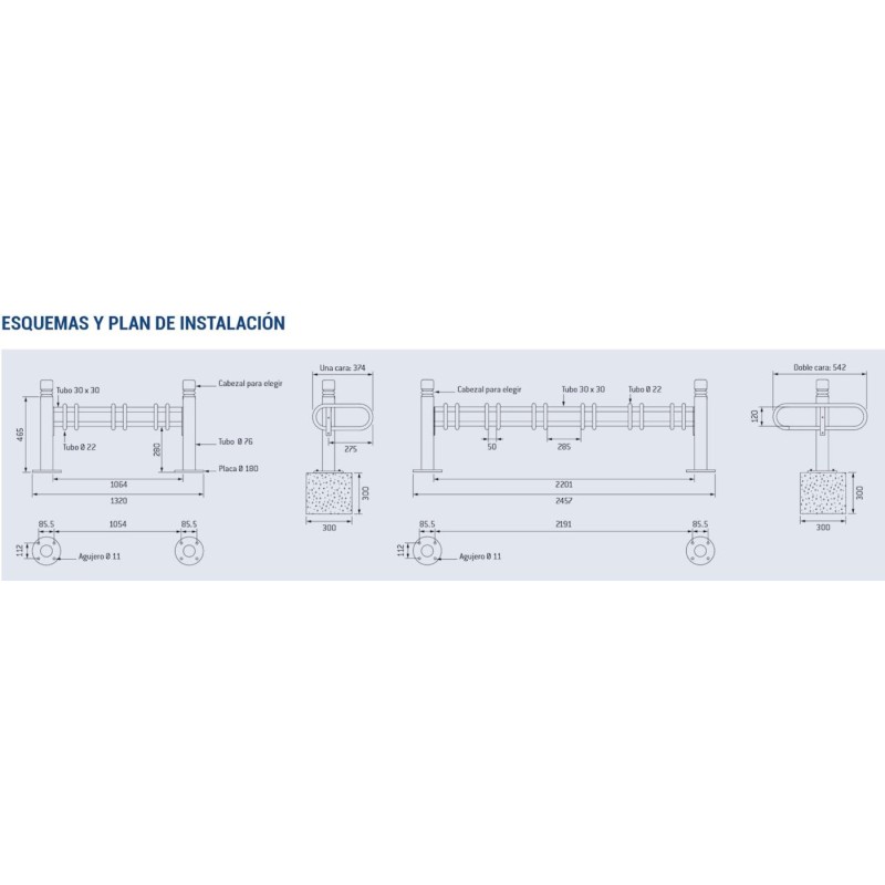 Aparcabicicletas modulable PROVINCE (Galvanizado + Pintado)