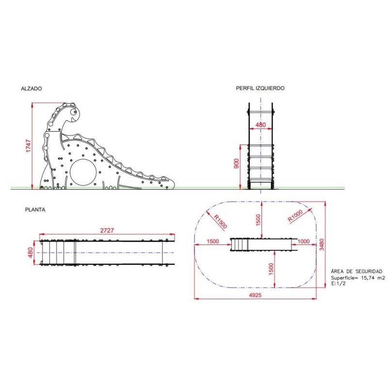 Tobogán NEUQUENSAURUS Mini 90 cm