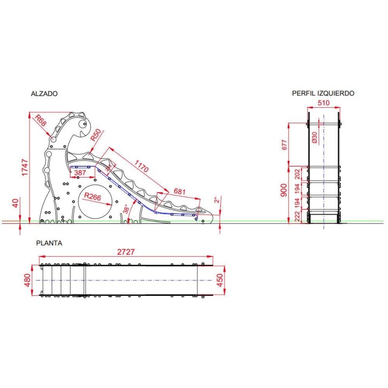 Tobogán NEUQUENSAURUS Mini 90 cm
