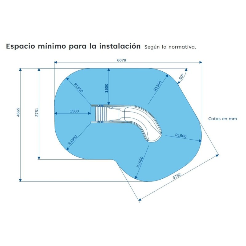 Tobogán acuático curvo ANERIS (Altura 130 cm)