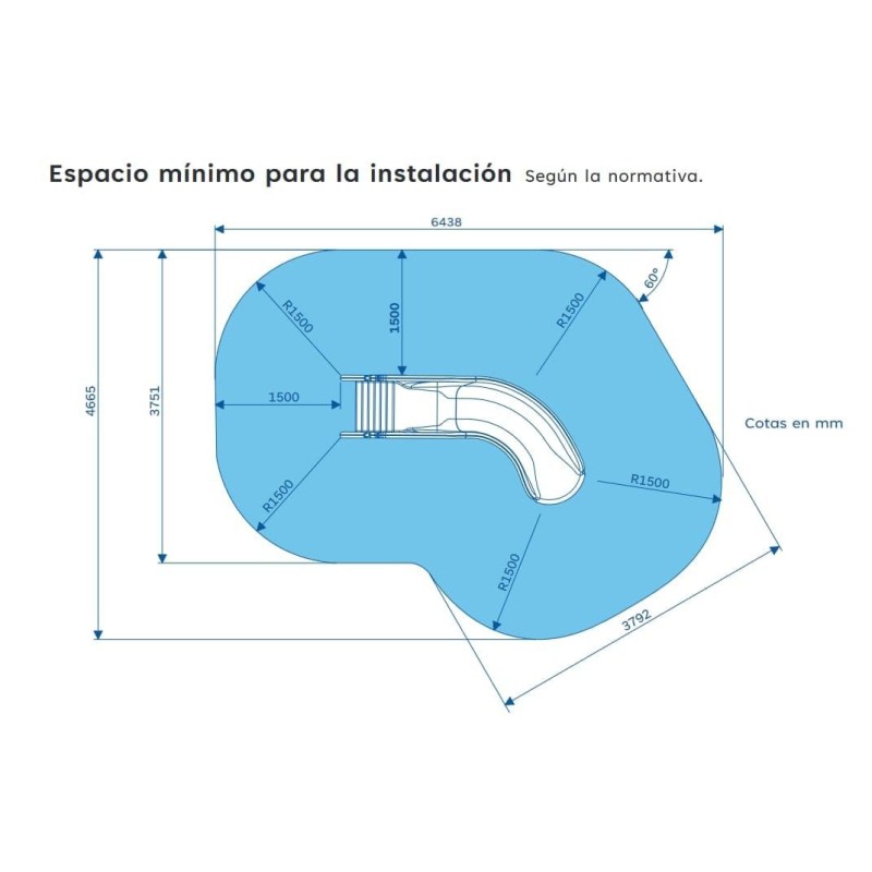 Tobogan aquàtic de piscina Corbat ANERIS (alçada 150 cm)