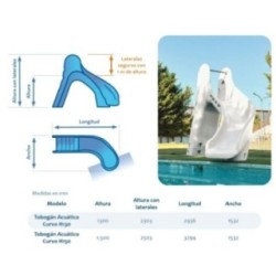 Tobogan aquàtic de piscina Corbat ANERIS (alçada 150 cm)