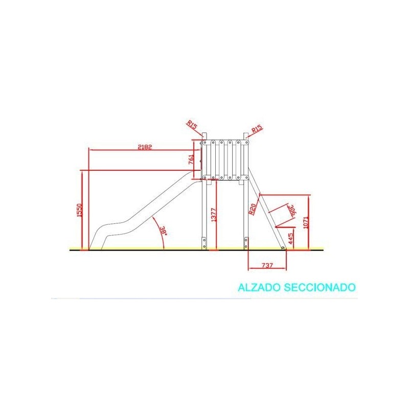 Tobogán LIMA Grande 136 cm