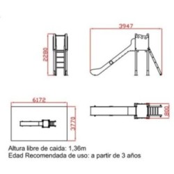 Tobogán LIMA Grande 136 cm