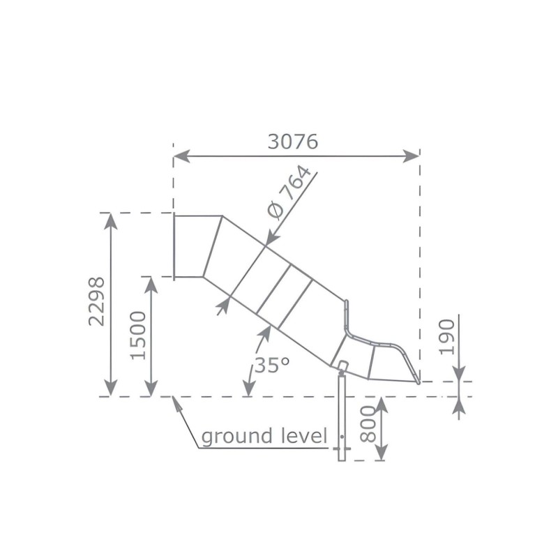 Rampa deslizante em aço tubular INOX