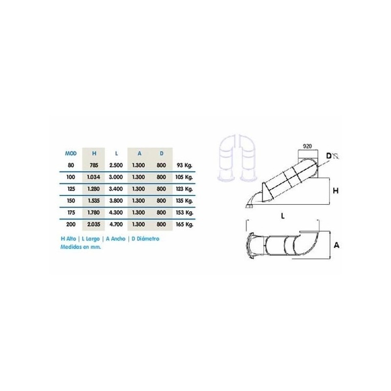 Rampa de tobogán de tubo Codo