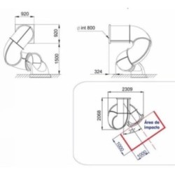 Rampa de tobogan de tubo Espiral 150