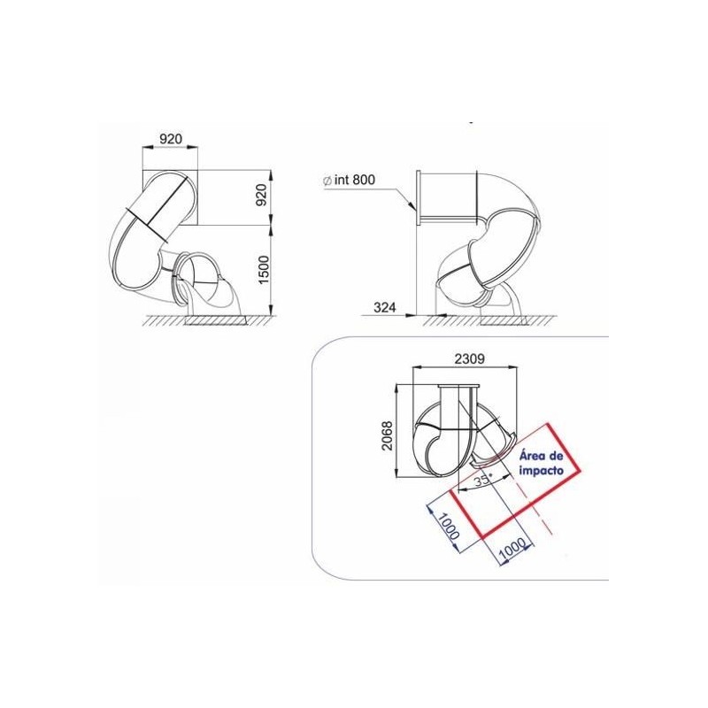 Rampa de tobogan de tubo Espiral 150
