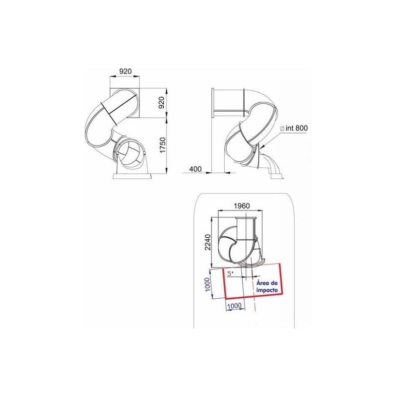 Rampa de tobogán de tubo Espiral 175