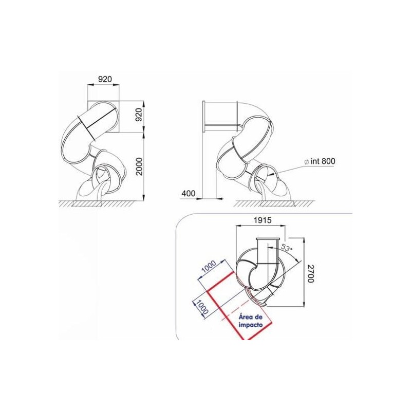 Rampa de tobogán de tubo Espiral 200