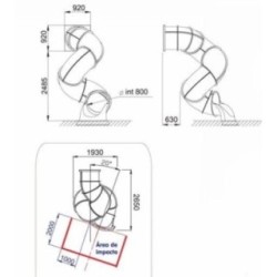 Rampa de escorrega de tubo Espiral 250