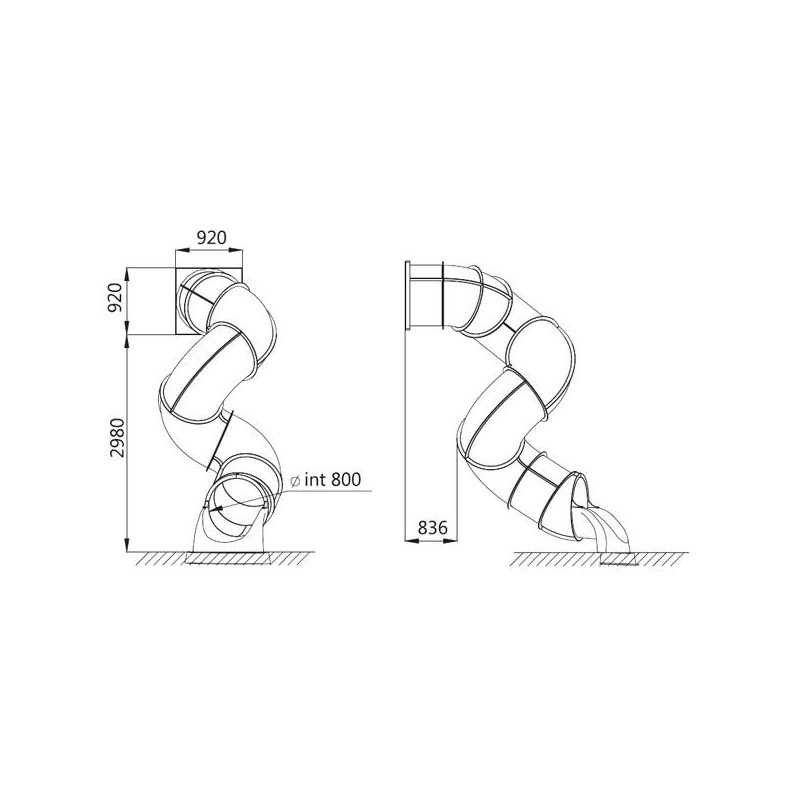 Rampa de tobogan de tub Espiral 300