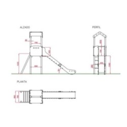 Parque infantil SINGAPUR metálico (torre tobogán)
