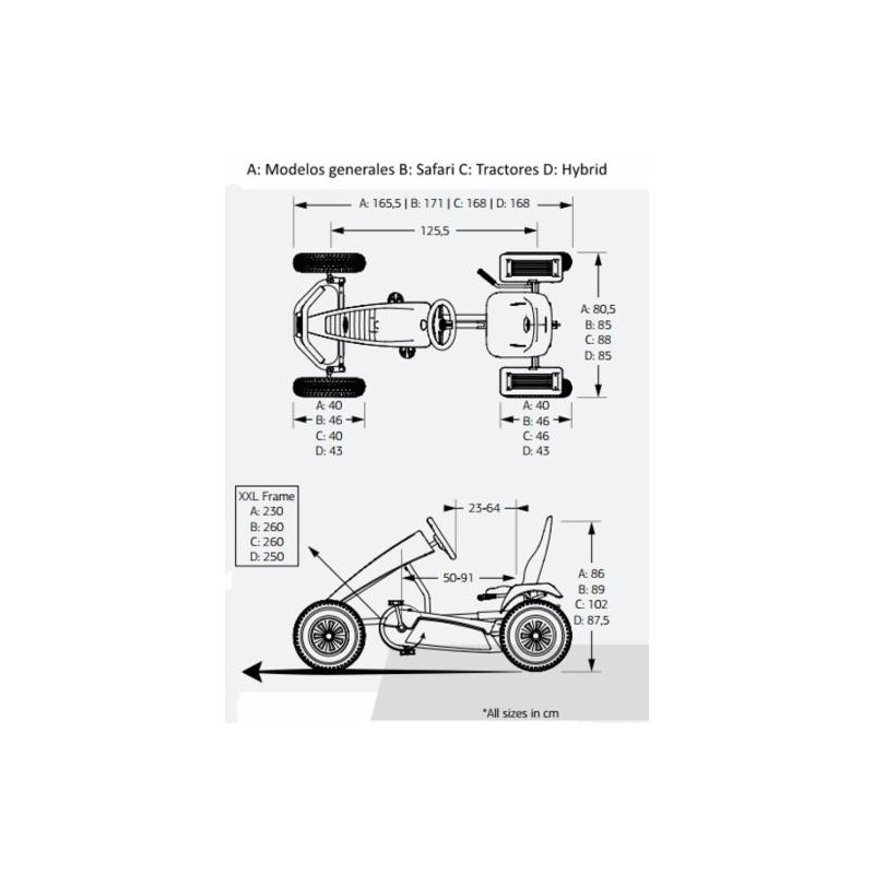 Tractor de pedales eléctrico BERG XXL JOHN DEERE E-BFR