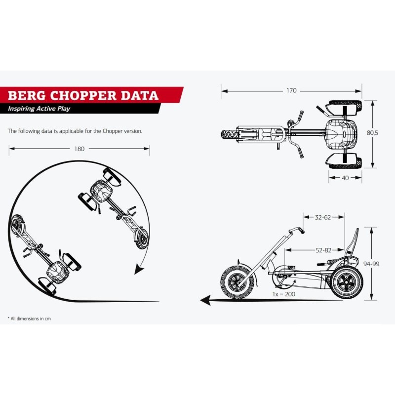 Triciclo de pedais BERG XL TRICYCLE CHOPPER BFR