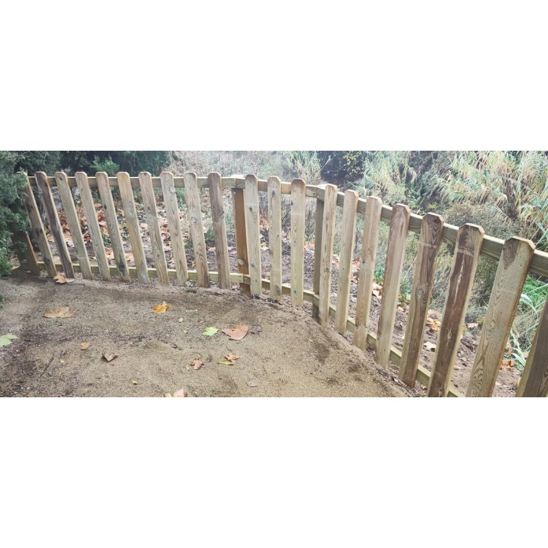 Valla de madera MASGAMES 100 PLUS (lamas 21 mm grosor y altura 100 cm)