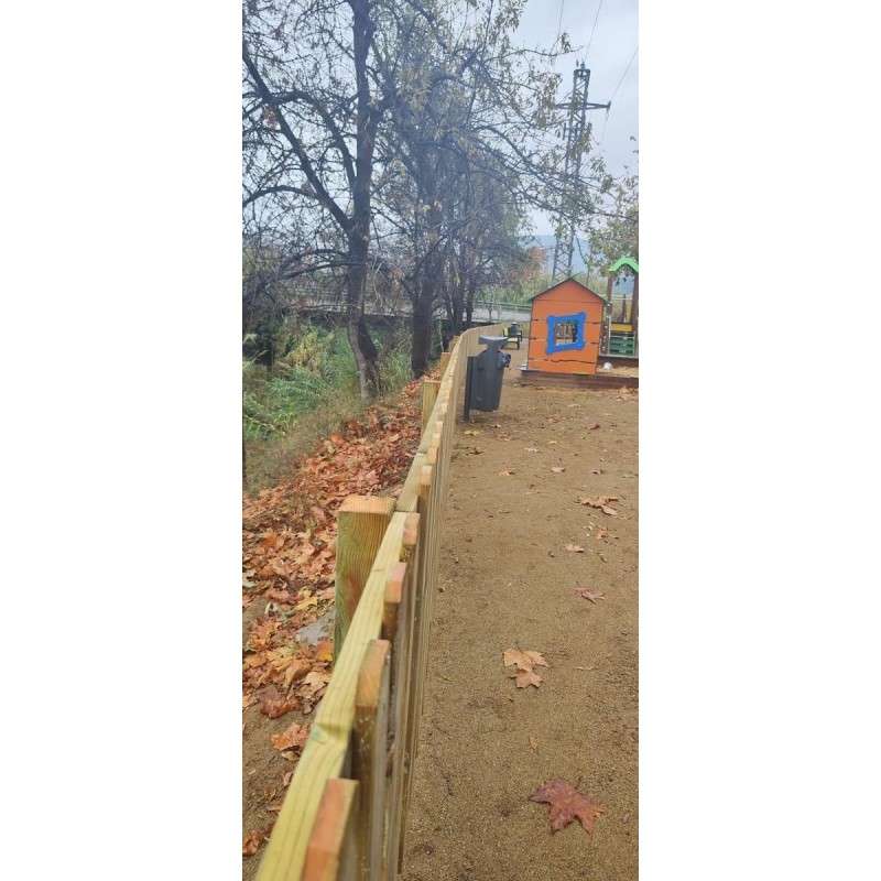 Valla de madera MASGAMES 100 PLUS (lamas 21 mm grosor y altura 100 cm)