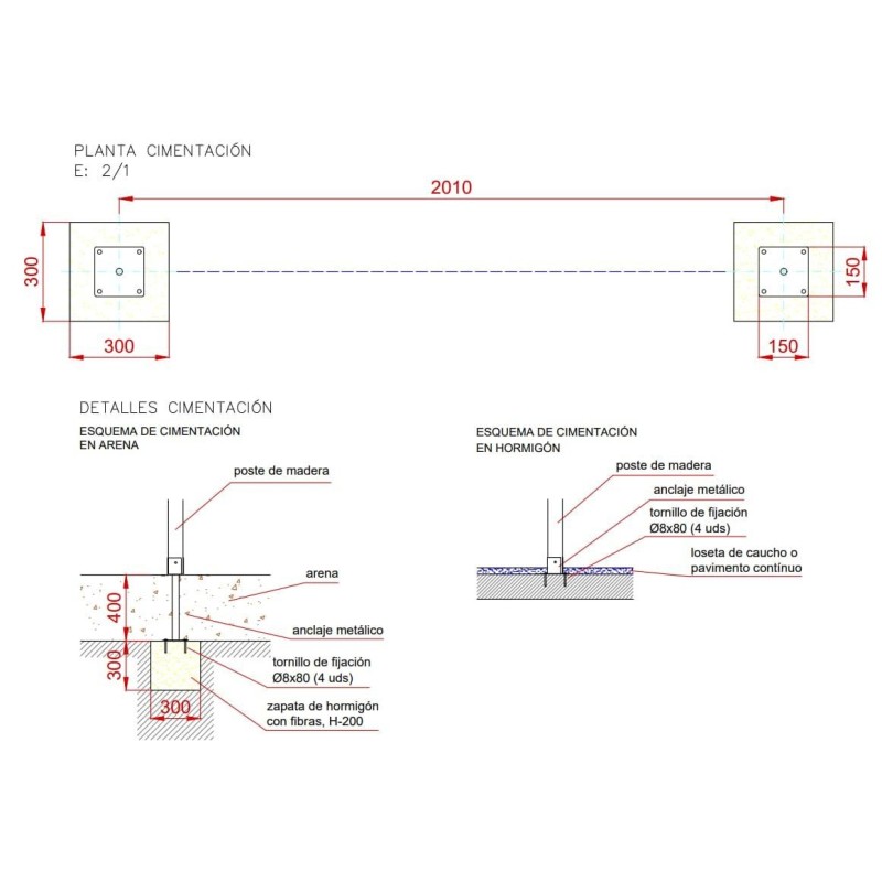 Valla de MADERA TINTADA
