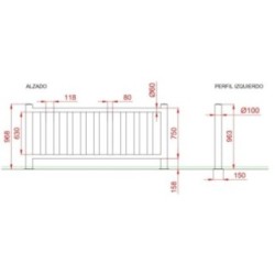 Valla metálica galvanizada y lacada