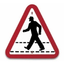 Señal de peligro por paso de peatones