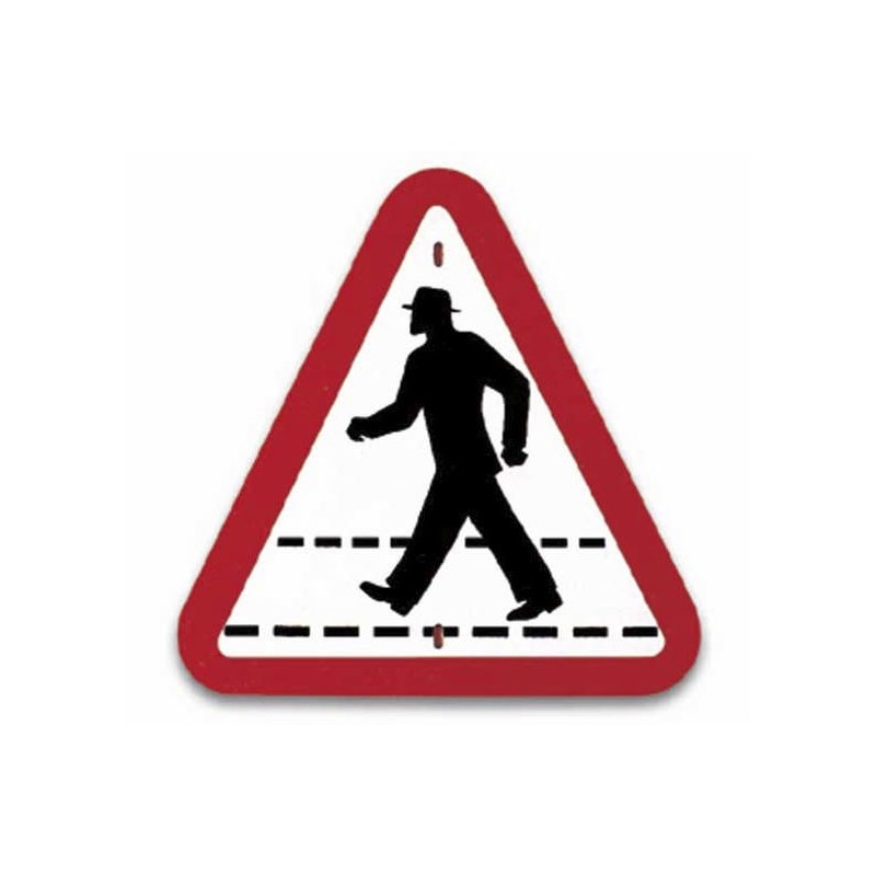 Señal de peligro por paso de peatones