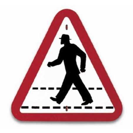 Señal de peligro por paso de peatones