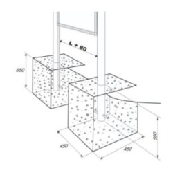Vitrina de información exterior modelo 2000 con postes