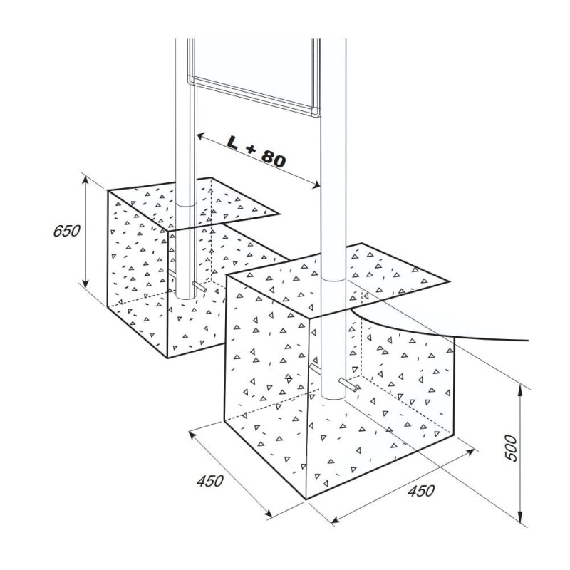 Vitrina de información exterior modelo 2000 con postes