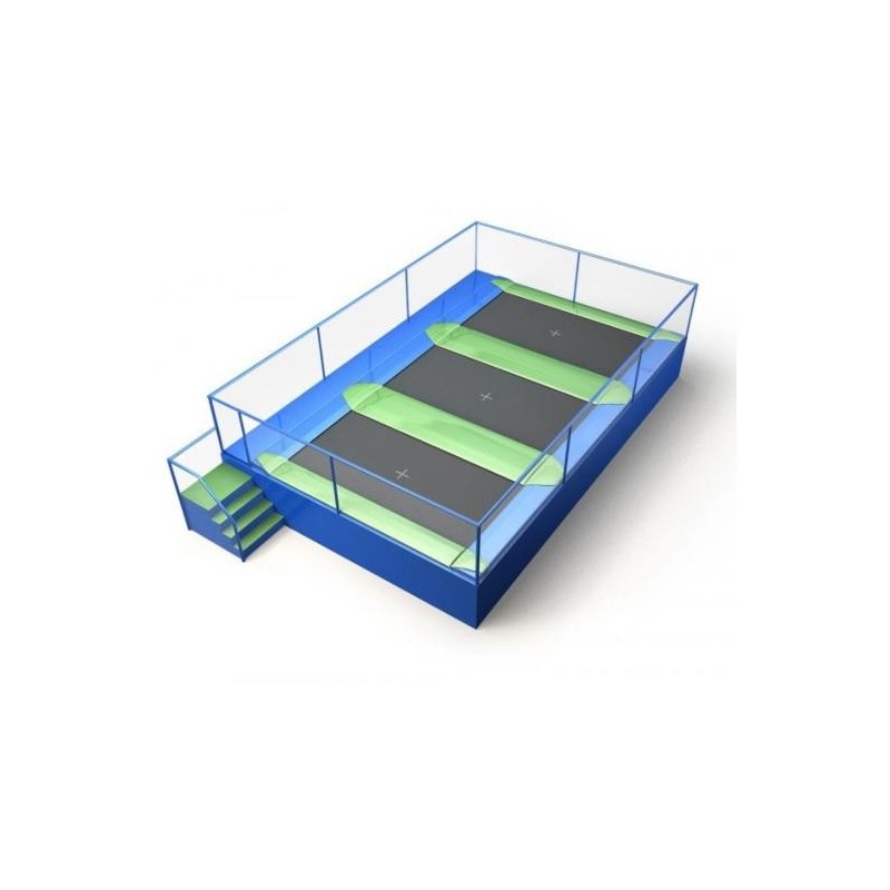 Camas elásticas en batería rectangulares