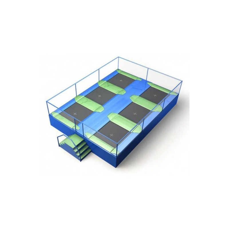 Camas elásticas en batería cuadradas