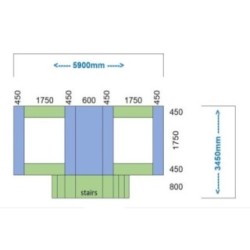Camas elásticas en batería cuadradas