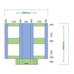 Camas elásticas en batería cuadradas