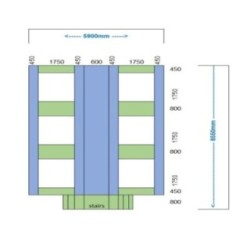 Camas elásticas en batería cuadradas