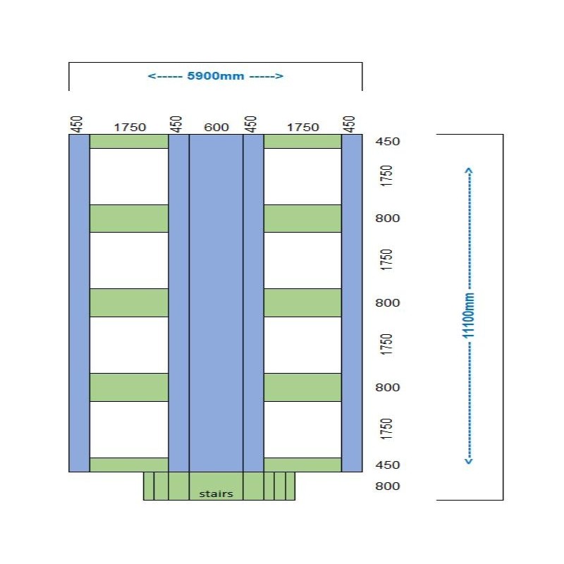 Camas elásticas en batería cuadradas
