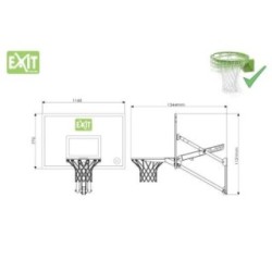 Cesto de basquete de parede EXIT Galaxy com aro rígido