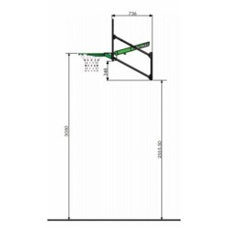 Cesto de basquete de parede EXIT Galaxy com aro rígido