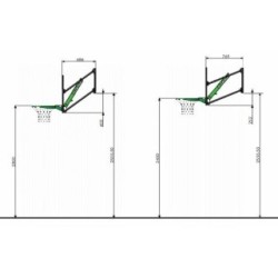 Cesto de basquete de parede EXIT Galaxy com aro rígido