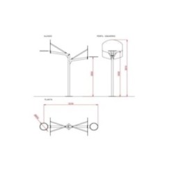 Canasta de Básquet Doble para Uso Público