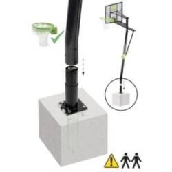 CESTO DE BASQUETE GALAXY FIXO com aro flexível