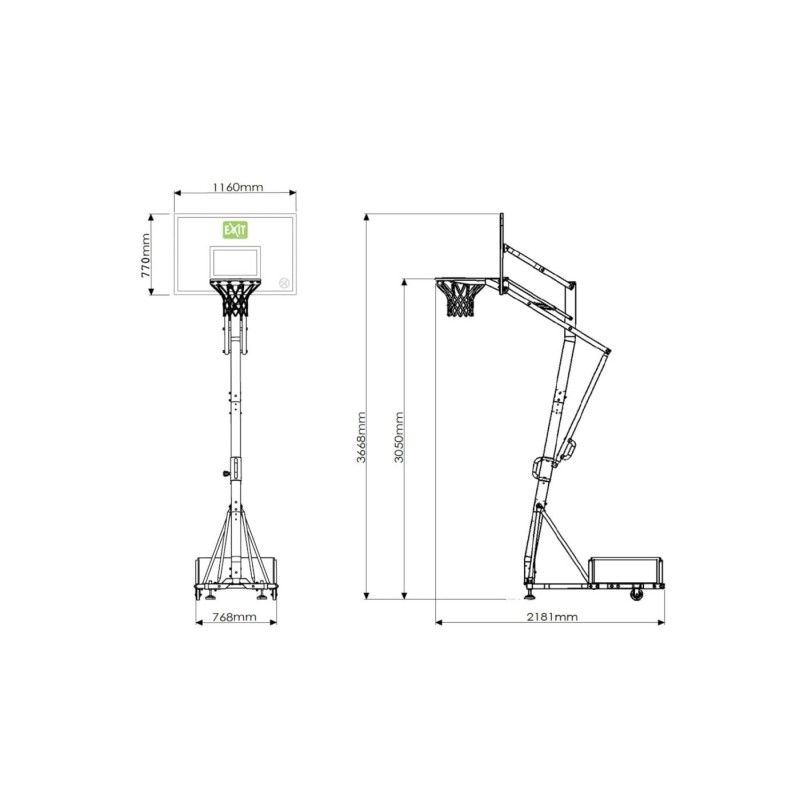 Cesta de basquete Galaxy Transportável (anel flexível)