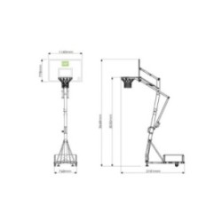 Canasta de baloncesto Galaxy transportable (aro rígido)