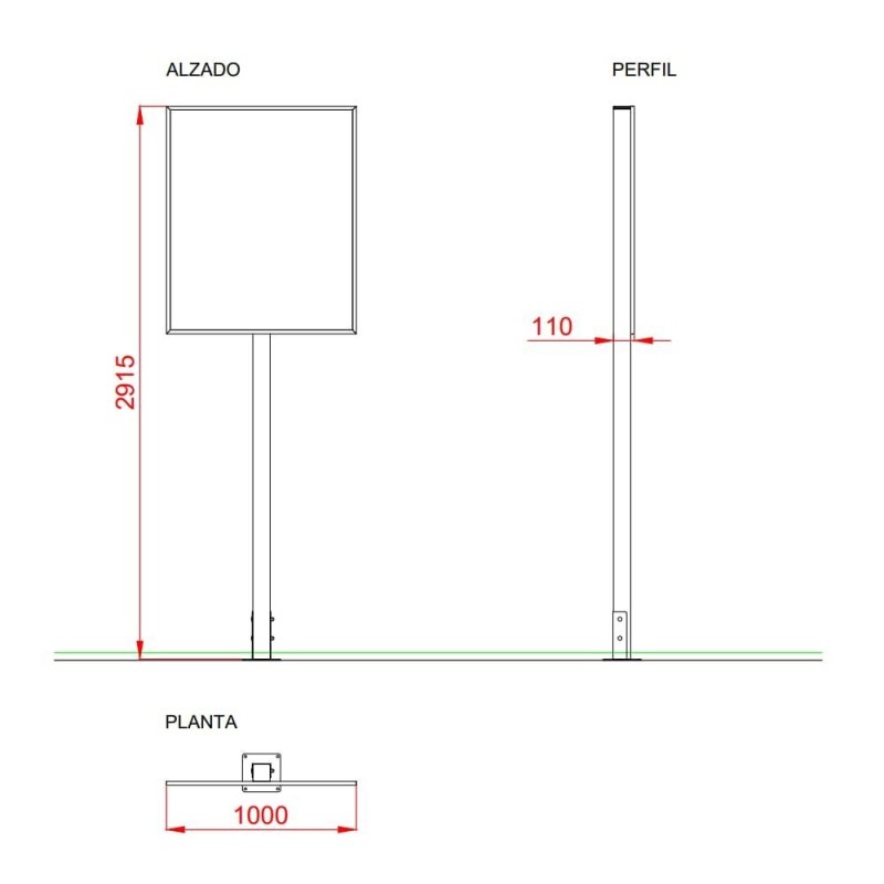 Cartell informatiu 100x120 cm pal de fusta