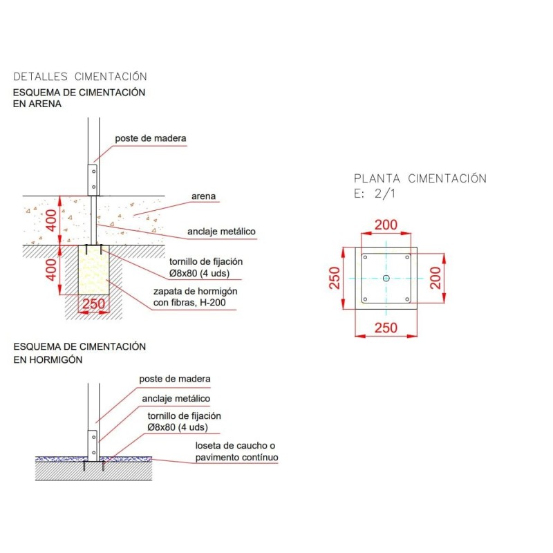 Cartel informativo 40x30 cm Poste de Madera