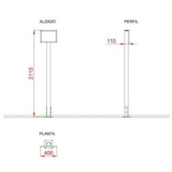 Cartel informativo 40x30 cm Poste de Madera