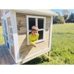 MASGAMES VISBY casa de brincar elevada [60 cm de altura] madeira com painéis