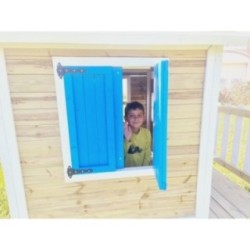 MASGAMES VISBY casa de brincar elevada [60 cm de altura] madeira com painéis